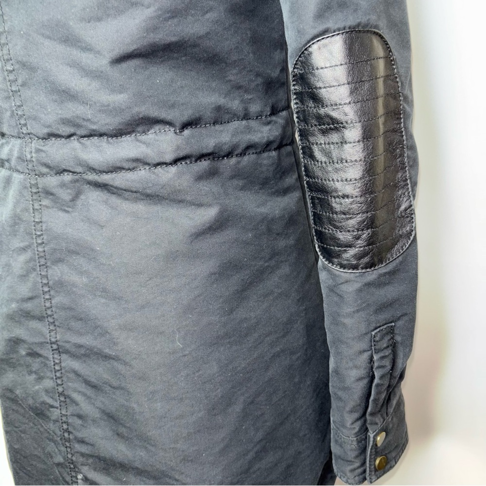 Barneys New York Women’s XS Black Winter Parka Coat Faux Fur Hood Quilted Zip - Picture 15 of 16